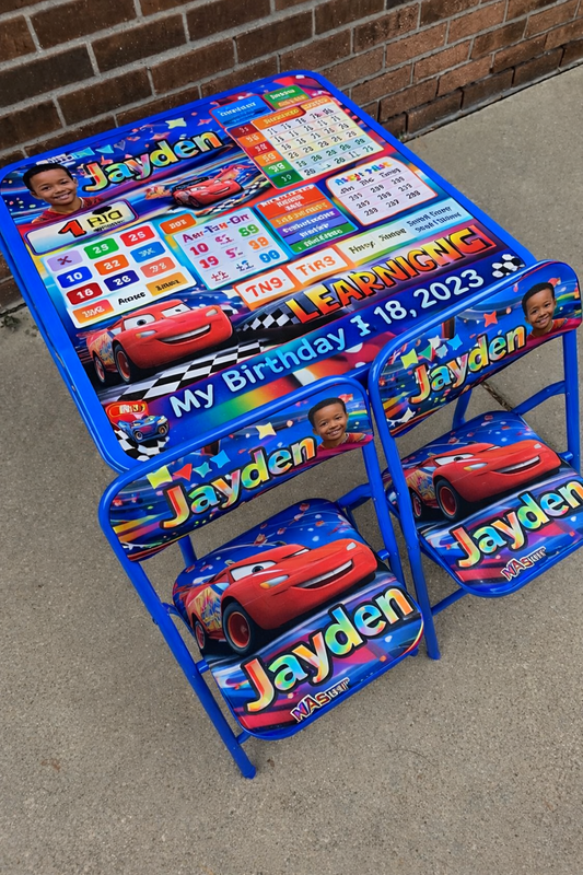 Custom Kids Learning Table and Chairs Personalized Educational Set