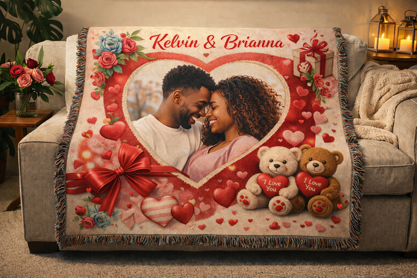Valentine’s Tapestry Blanket — Cozy Romantic Keepsake
